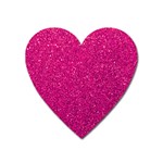 Hot Pink Glitter Heart Magnet Front