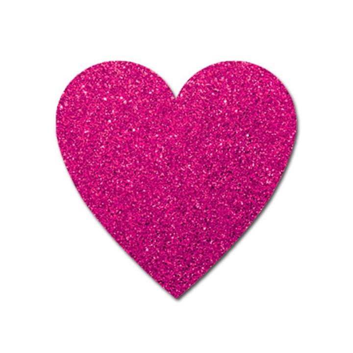 Hot Pink Glitter Heart Magnet