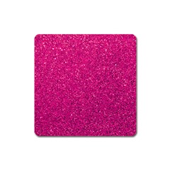 Hot Pink Glitter Square Magnet