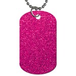 Hot Pink Glitter Dog Tag (One Side) Front