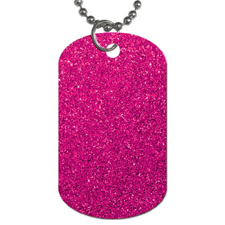 Hot Pink Glitter Dog Tag (One Side)