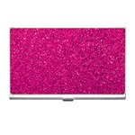 Hot Pink Glitter Business Card Holder Front