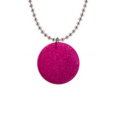 Hot Pink Glitter Button Necklaces