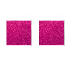 Hot Pink Glitter Cufflinks (Square)