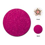 Hot Pink Glitter Playing Cards (Round) Front