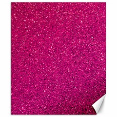 Hot Pink Glitter Canvas 8  x 10 