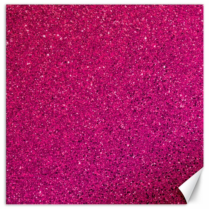 Hot Pink Glitter Canvas 20  x 20 