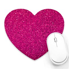 Hot Pink Glitter Heart Mousepads