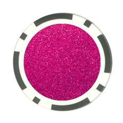 Hot Pink Glitter Poker Chip Card Guard