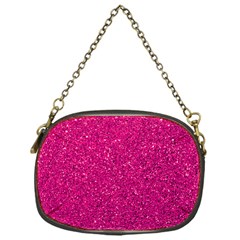 Hot Pink Glitter Chain Purse (One Side)