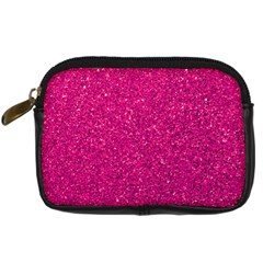 Hot Pink Glitter Digital Camera Leather Case