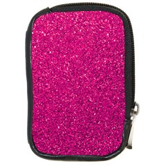 Hot Pink Glitter Compact Camera Leather Case