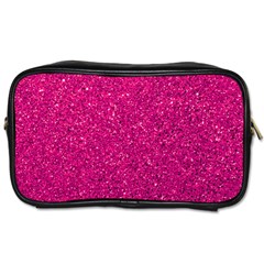 Hot Pink Glitter Toiletries Bag (One Side)