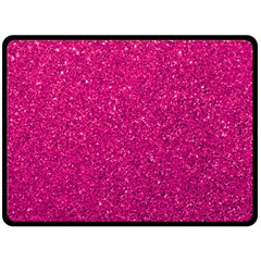 Hot Pink Glitter Fleece Blanket (Large) 