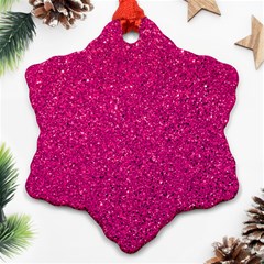 Hot Pink Glitter Ornament (Snowflake)