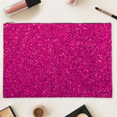 Hot Pink Glitter Cosmetic Bag (XXL)