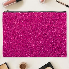 Hot Pink Glitter Cosmetic Bag (XXXL)