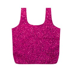 Hot Pink Glitter Full Print Recycle Bag (M)