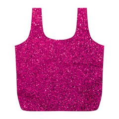 Hot Pink Glitter Full Print Recycle Bag (L)