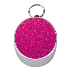 Hot Pink Glitter Mini Silver Compasses