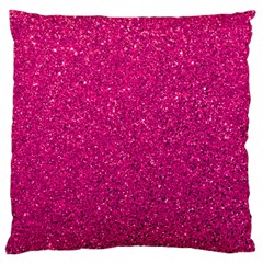 Hot Pink Glitter Standard Flano Cushion Case (One Side)