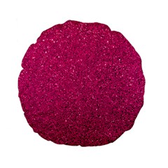 Hot Pink Glitter Standard 15  Premium Flano Round Cushions