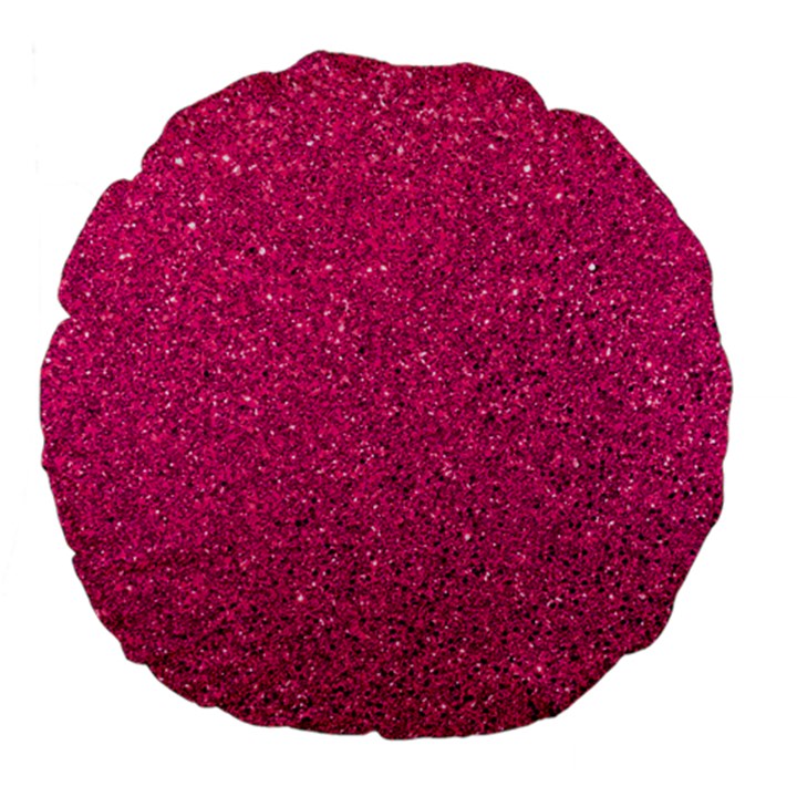 Hot Pink Glitter Large 18  Premium Flano Round Cushions