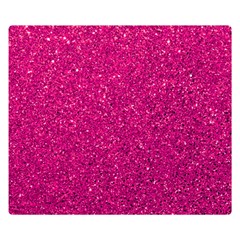 Hot Pink Glitter Double Sided Flano Blanket (Small) 