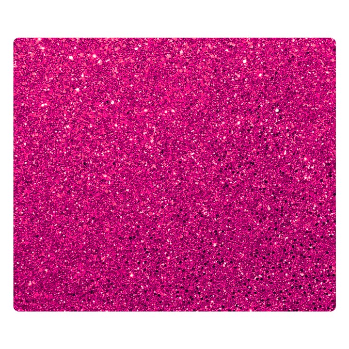 Hot Pink Glitter Double Sided Flano Blanket (Small) 