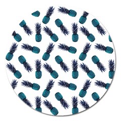 Pinapples Blue Magnet 5  (round) by snowwhitegirl