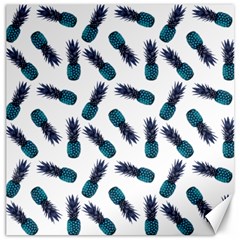 Pinapples Blue Canvas 16  X 16  by snowwhitegirl