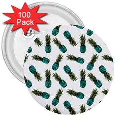 Pinapples Teal 3  Buttons (100 Pack)  by snowwhitegirl