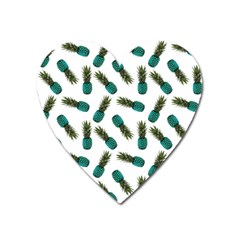 Pinapples Teal Heart Magnet by snowwhitegirl