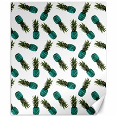 Pinapples Teal Canvas 8  X 10  by snowwhitegirl