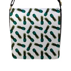 Pinapples Teal Flap Closure Messenger Bag (l) by snowwhitegirl