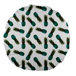 Pinapples Teal Large 18  Premium Flano Round Cushions Front