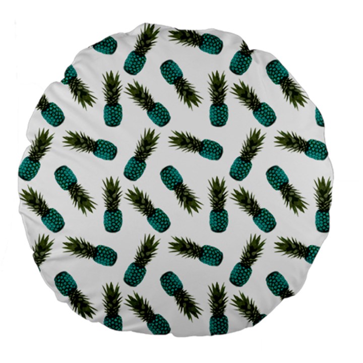 Pinapples Teal Large 18  Premium Flano Round Cushions