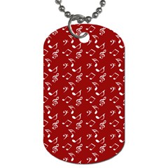 Red White Music Dog Tag (two Sides) by snowwhitegirl