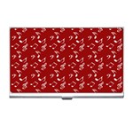 Red White Music Business Card Holder Front