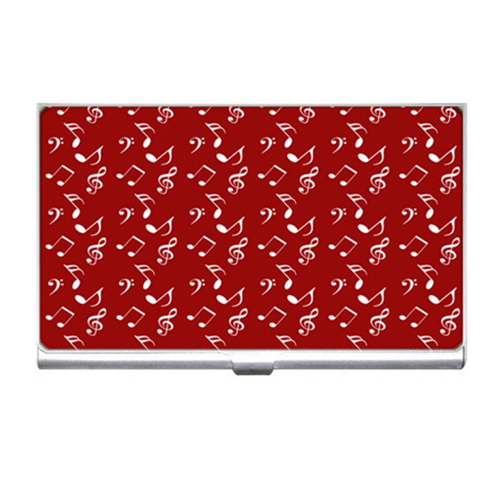 Red White Music Business Card Holder