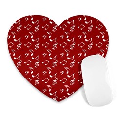 Red White Music Heart Mousepads by snowwhitegirl