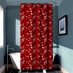 Red White Music Shower Curtain 36  X 72  (stall)  by snowwhitegirl