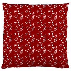 Red White Music Large Flano Cushion Case (one Side) by snowwhitegirl