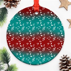 Red Teal Music Ornament (round) by snowwhitegirl