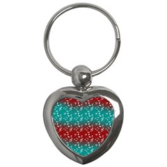 Red Teal Music Key Chains (heart)  by snowwhitegirl