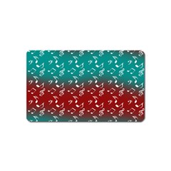 Red Teal Music Magnet (name Card) by snowwhitegirl