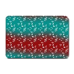 Red Teal Music Small Doormat  by snowwhitegirl