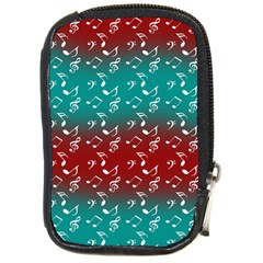 Red Teal Music Compact Camera Leather Case by snowwhitegirl