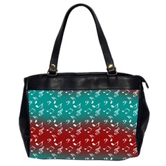 Red Teal Music Oversize Office Handbag (2 Sides) by snowwhitegirl