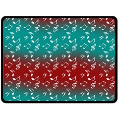 Red Teal Music Fleece Blanket (large)  by snowwhitegirl